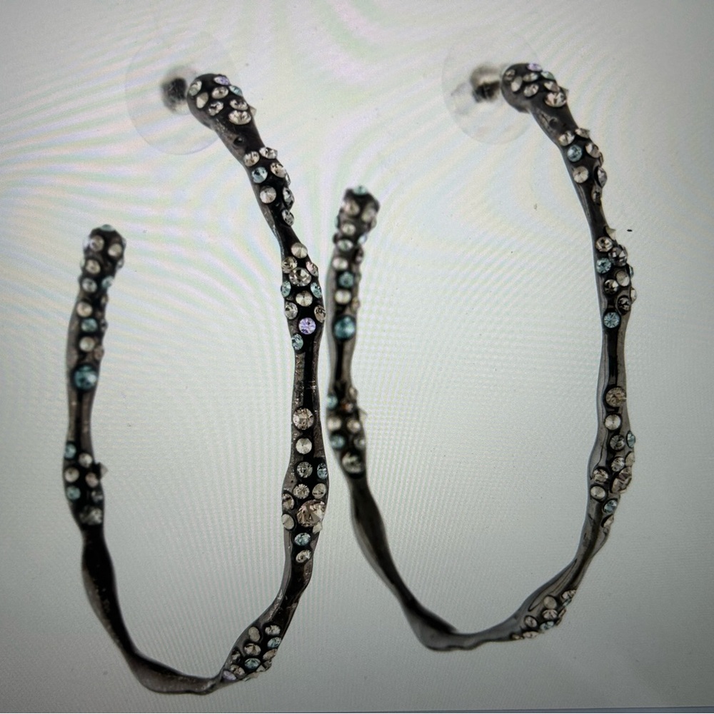 Alexis Bittar Crystal Hoop Earrings